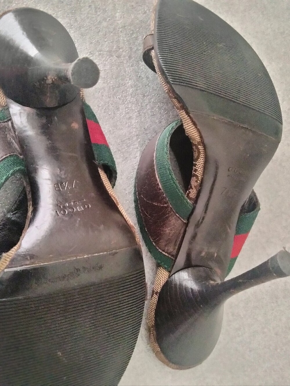 Rare Vintage Gucci Large Horsebit Sandal Heels 7.5B - Picture 7 of 11
